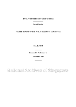 FOURTH REPORT of the PUBLIC ACCOUNTS COMMITTEE Parl