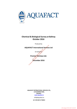 Chemical & Biological Survey at Baltray October 2016