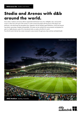 Stadia and Arenas with D&B Around the World. Arena and Stadia PDF