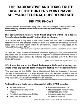 The Radioactive and Toxic Truth About the Hunters Point Naval Shipyard Federal Superfund Site