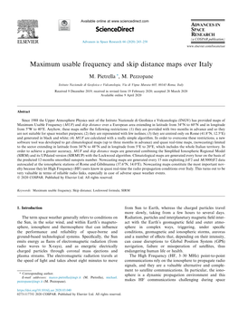 Maximum Usable Frequency and Skip Distance Maps Over Italy