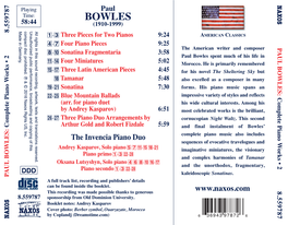 BOWLES 58:44 (1910-1999) Compact Disc Prohibited