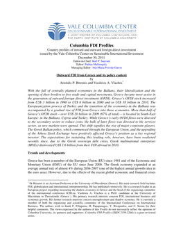 Columbia FDI Profiles