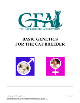 Basic Genetics for the Cat Breeder