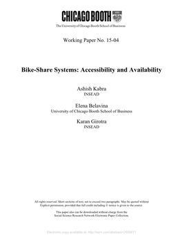 Bike-Share Systems: Accessibility and Availability