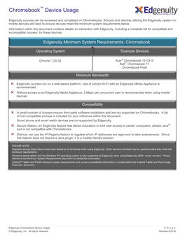 Chromebook Device Usage 1 | P a G E © Edgenuity, Inc