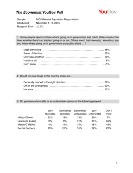 The Economist/Yougov Poll