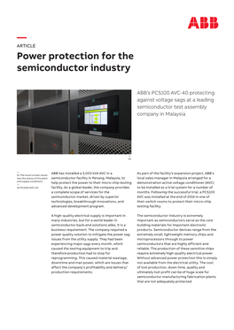 — Power Protection for the Semiconductor Industry