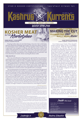 KOSHER MEAT in the ASSURING THAT Glatt Marketplace REALLY MEANS Kosher RABBI MOSHE T