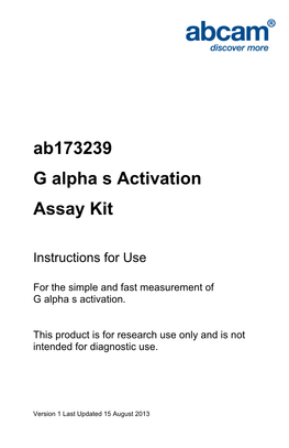 Ab173239 G Alpha S Activation Assay Kit