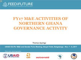 Fy17 M&E Activities of Northern Ghana