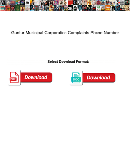 Guntur Municipal Corporation Complaints Phone Number