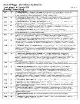 Busabout Wagga - Altered School Bus Timetable