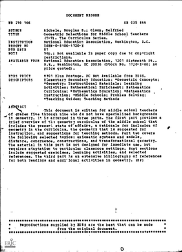 Olson, Melfried Geometric Selections for Middle School Leac