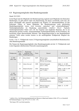 6.8 Regierungsmitglieder Ohne Bundestagsmandat 20.05.2021