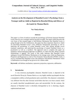 Journal of Cultural, Literary, and Linguistic Studies Vol. 1, No. 1, 2017