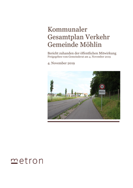 Kommunaler Gesamtplan Verkehr Gemeinde Möhlin