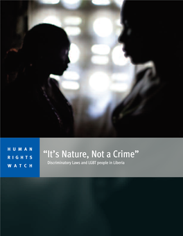 “It's Nature, Not a Crime”