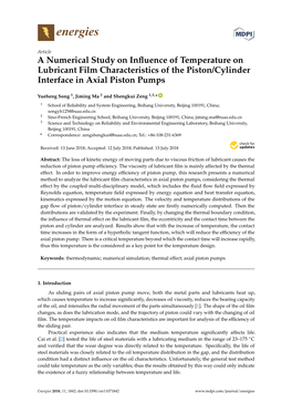 A Numerical Study on Influence of Temperature on Lubricant Film