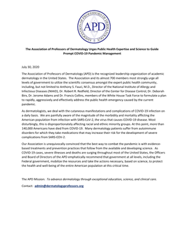 APD Statement on COVID-19.Pdf