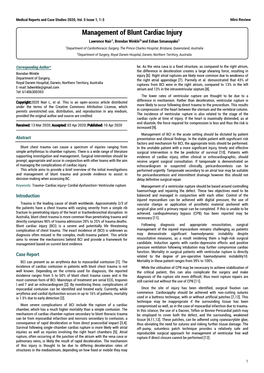 Management of Blunt Cardiac Injury