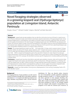 Novel Foraging Strategies Observed in a Growing Leopard Seal (Hydrurga