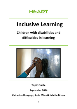 Inclusive Learning Children with Disabilities and Difficulties in Learning