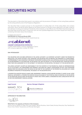 SECURITIES NOTE Dated 21 July 2020