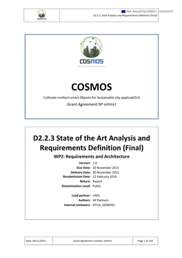 COSMOS D2.2.3 State of the Art Analysis and Requirements Definition