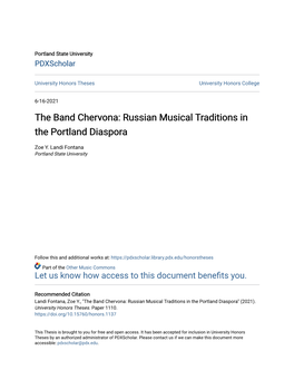 The Band Chervona: Russian Musical Traditions in the Portland Diaspora