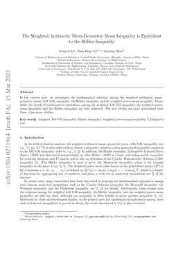 The Weighted Arithmetic Mean-Geometric Mean Inequality Is