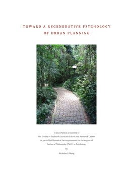 Toward a Regenerative Psychology of Urban Planning