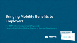 Bringing Mobility Benefits to Employers