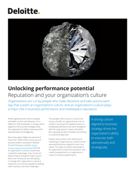 Unlocking Performance Potential: Reputation and Your Organization's