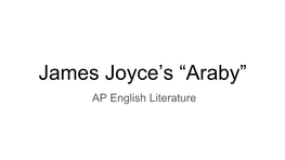 James Joyce's “Araby”