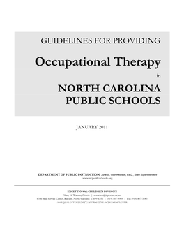 Occupational Therapy Guidelines