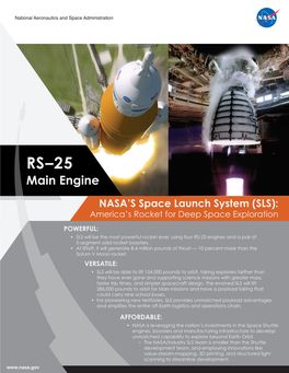 RS25 Engines Front Handout