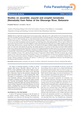 Studies on Ascaridid, Oxyurid and Enoplid Nematodes 1HPDWRGD