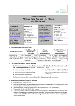 Elterninformation Mittlere-Reife-Zug Und 10V-Klassen Der Mittelschule