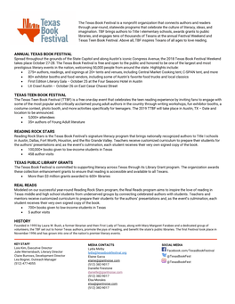 TBF2019-Fact-Sheet.Pdf