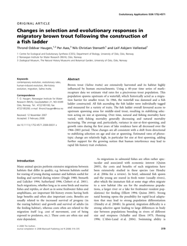 Changes in Selection and Evolutionary Responses in Migratory