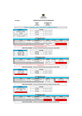 (Usaquen, Suba, Teusaquillo, Barrios Unidos) Torneos Deportivos Interbarrios