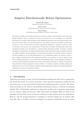 Adaptive Distributionally Robust Optimization