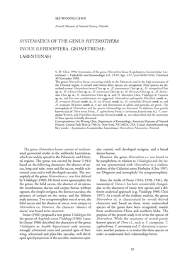 Systematics of the Genus Heterothera Inoue (Lepidoptera, Geometridae: Larentiinae)