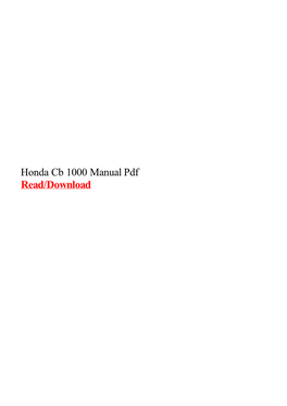 Honda Cb 1000 Manual Pdf.Pdf