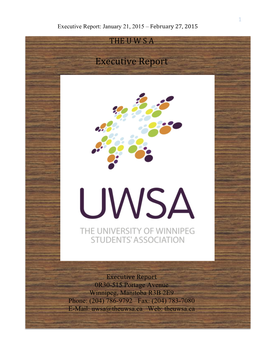 Executive Report: January 21, 2015 – February 27, 2015