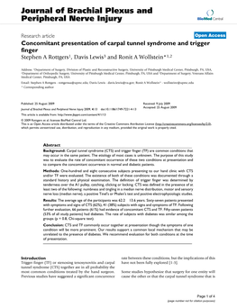 Journal of Brachial Plexus and Peripheral Nerve Injury Biomed Central