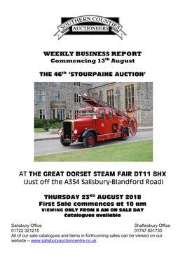 Weekly Business Report at the Great Dorset Steam Fair