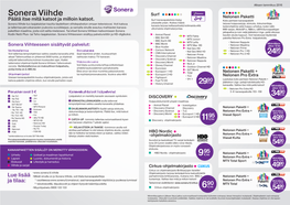 Sonera Viihde Nelonen Paketti Päätä Itse Mitä Katsot Ja Milloin Katsot