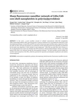 Sharp Fluorescence Nanofiber Network of Cdse/Cds Core-Shell